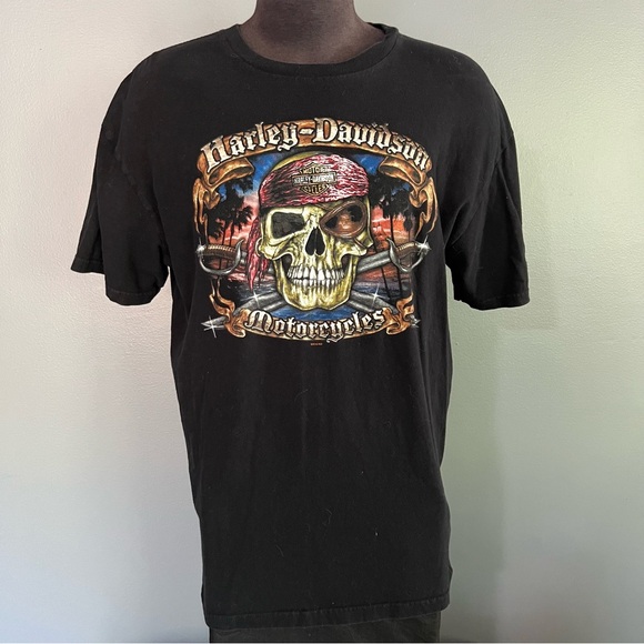 Harley Davidson Motorcycle Pirate Skull Orlando Florida HD T Shirt XL - Picture 4 of 10